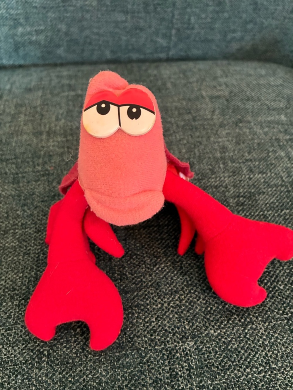 Plush  Sebastian Crab Toy - Red & Pink Soft Sea Creature from the Little Mermaid